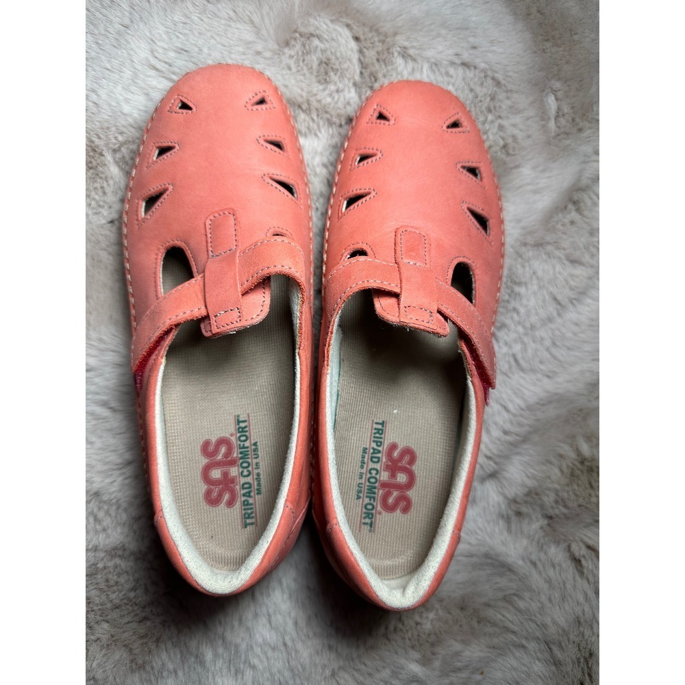 SAS Tripad Orthotic Roamer Womens Comfort Shoe Mary Jane Coral Pink Size 7.5 WW